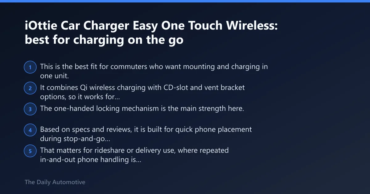 Steps: iOttie Car Charger Easy One Touch Wireless: best for charging on the go