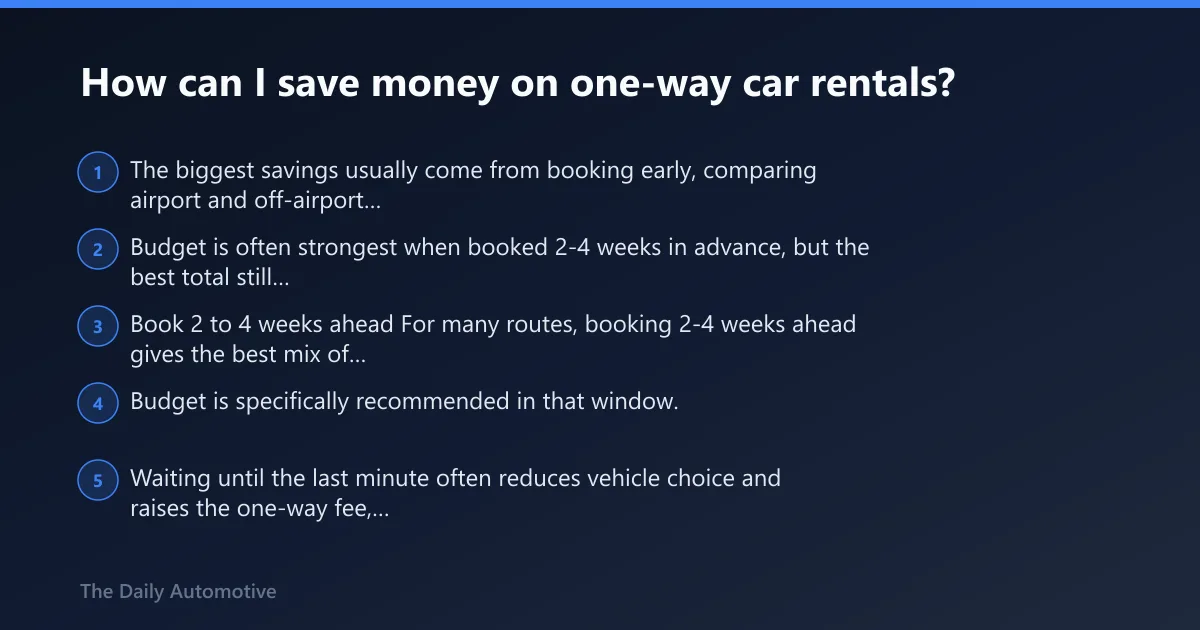 Steps: How can I save money on one-way car rentals?