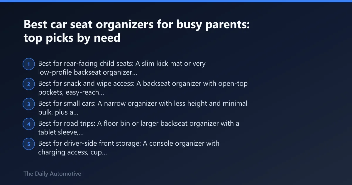Steps: Best car seat organizers for busy parents: top picks by need