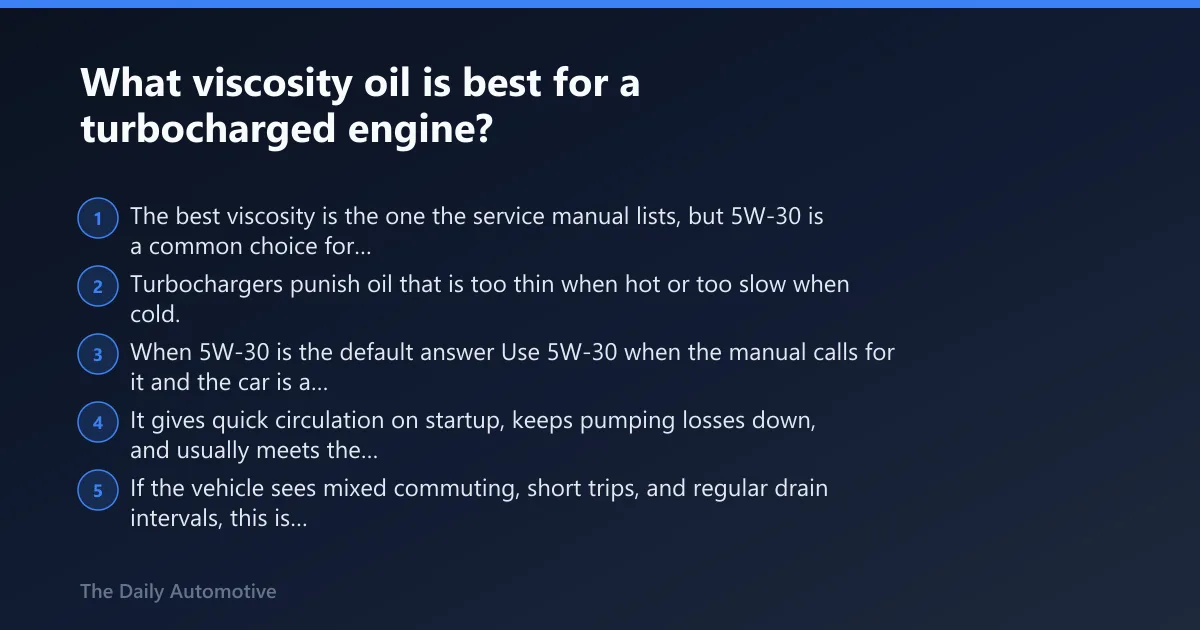Steps: What viscosity oil is best for a turbocharged engine?