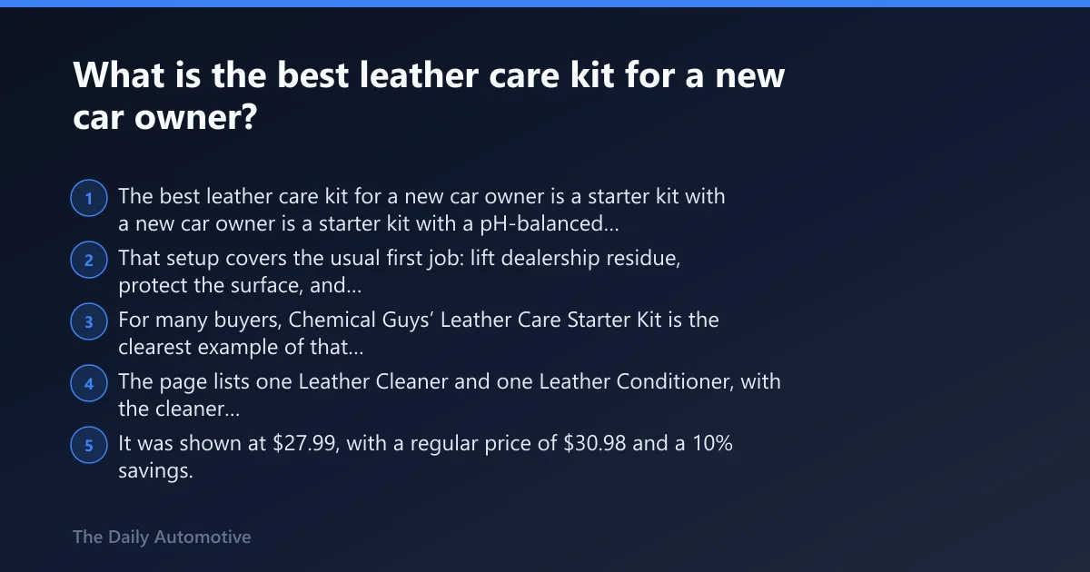 Steps: What is the best leather care kit for a new car owner?