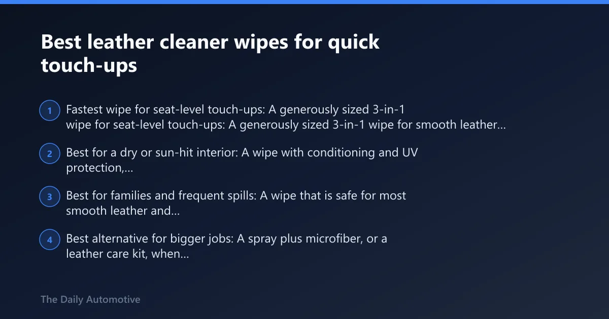 Steps: Best leather cleaner wipes for quick touch-ups