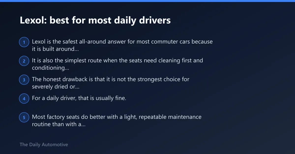 Steps: Lexol: best for most daily drivers