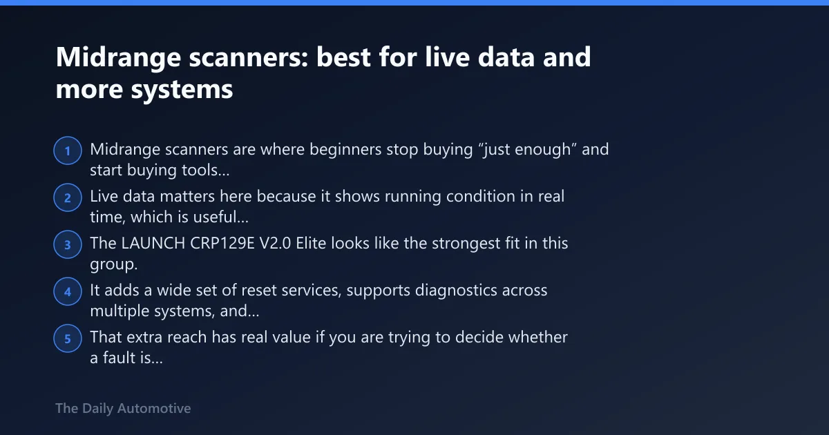 Steps: Midrange scanners: best for live data and more systems