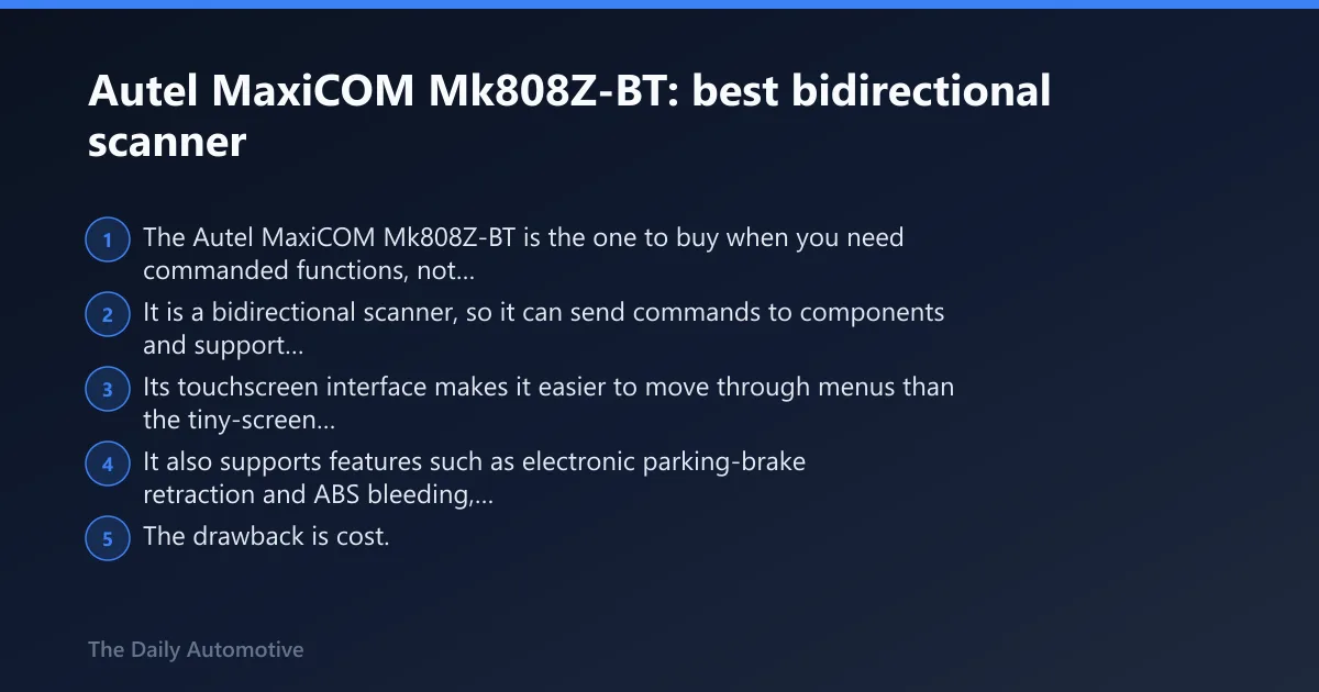 Steps: Autel MaxiCOM Mk808Z-BT: best bidirectional scanner
