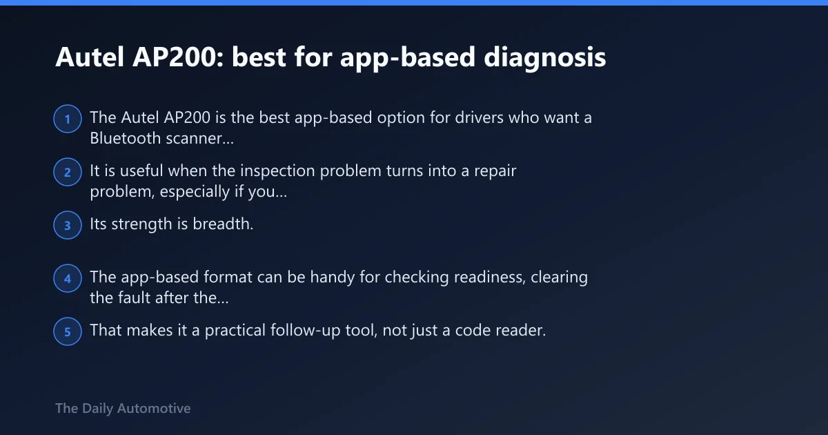 Steps: Autel AP200: best for app-based diagnosis