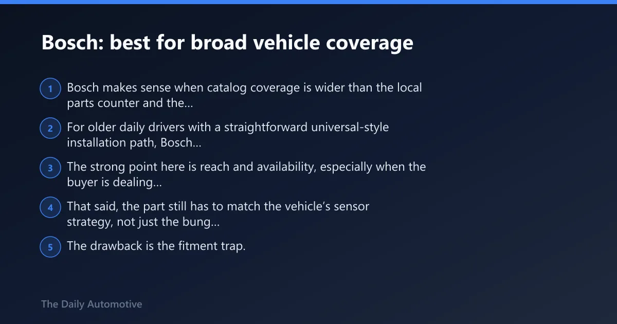 Steps: Bosch: best for broad vehicle coverage