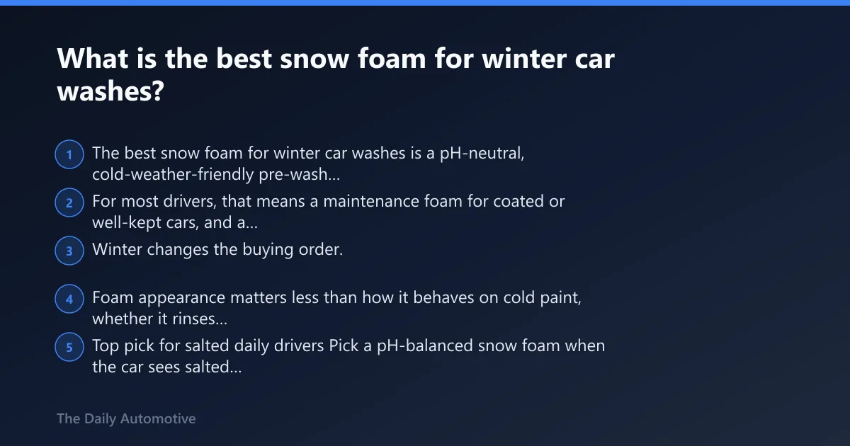 Steps: What is the best snow foam for winter car washes?