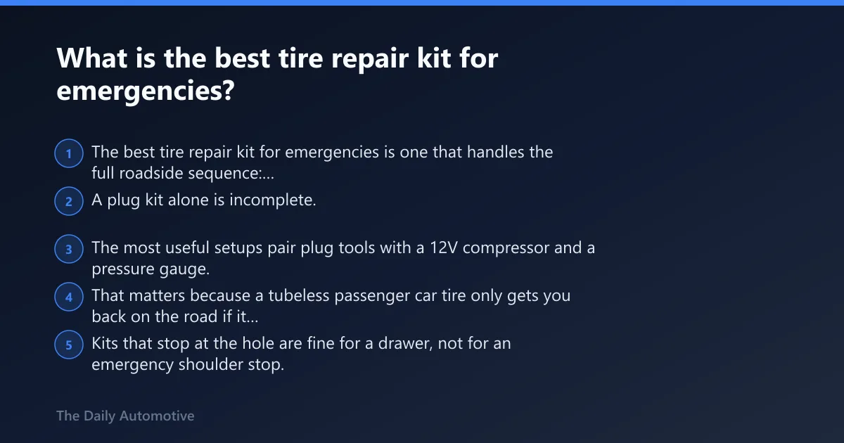 Steps: What is the best tire repair kit for emergencies?