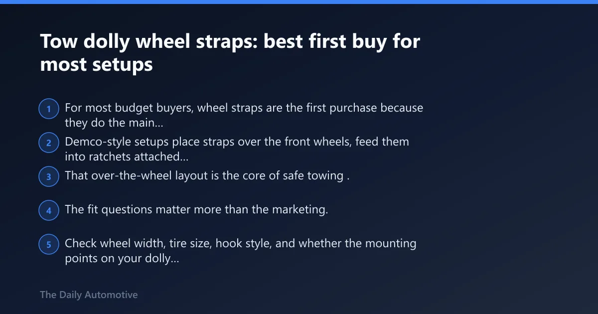 Steps: Tow dolly wheel straps: best first buy for most setups
