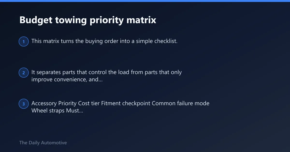Steps: Budget towing priority matrix