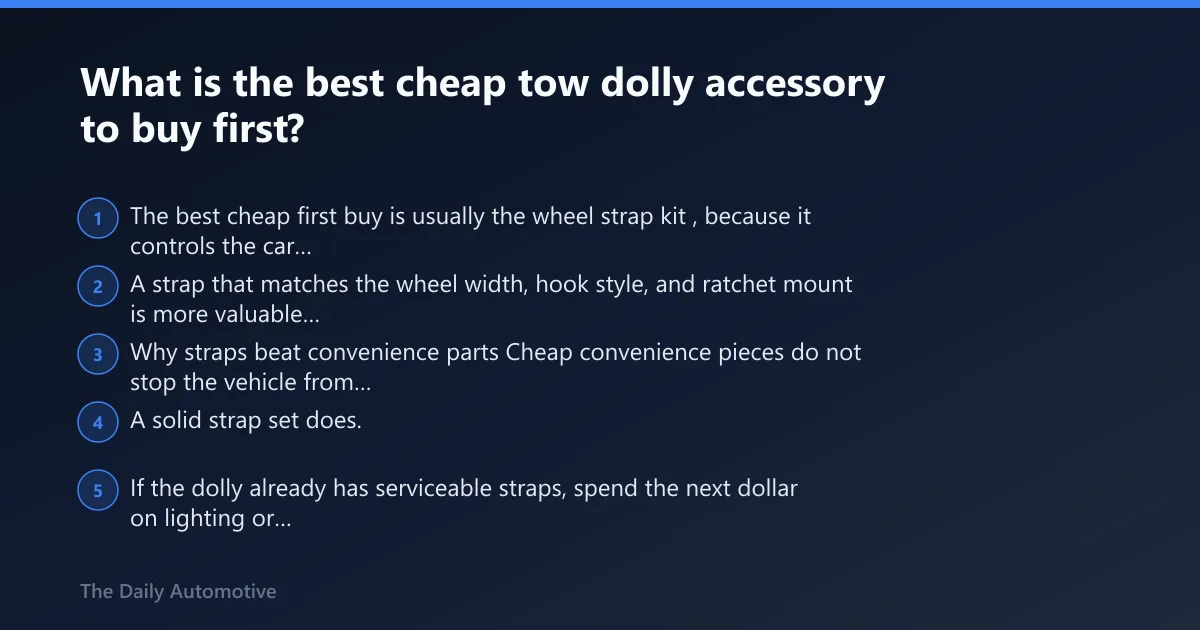 Steps: What is the best cheap tow dolly accessory to buy first?