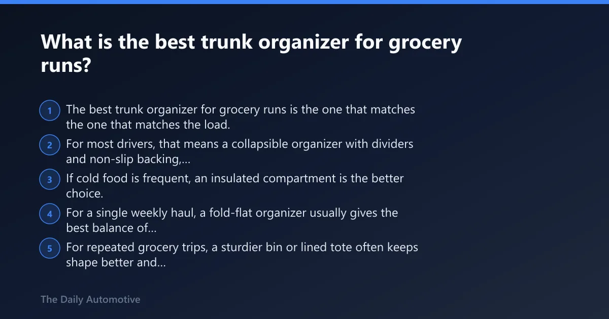 Steps: What is the best trunk organizer for grocery runs?