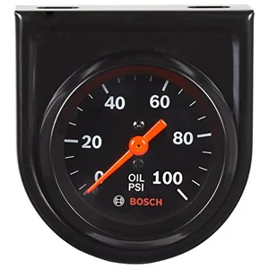 Bosch Style Line 2 inch mechanical oil pressure gauge with black dial face