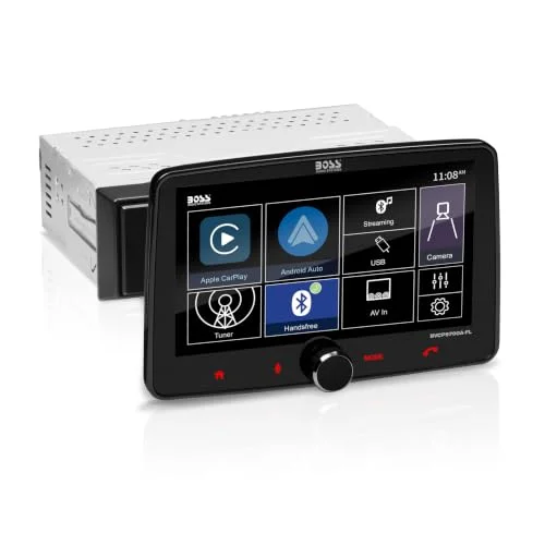 BOSS Audio Systems BVCP9700A-FL single-DIN car stereo with 7 inch touchscreen