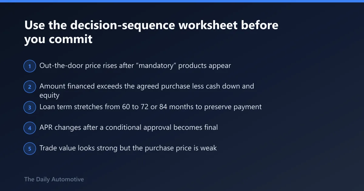 Steps: Use the decision-sequence worksheet before you commit
