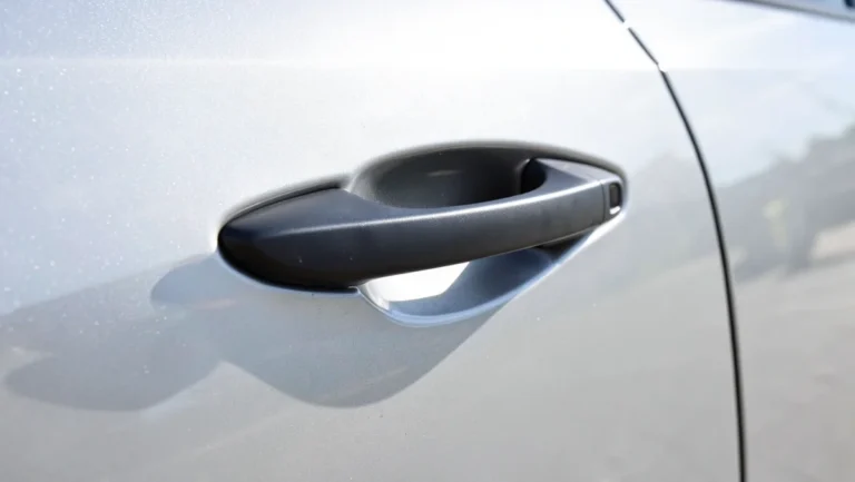 Close-up of a car exterior door handle