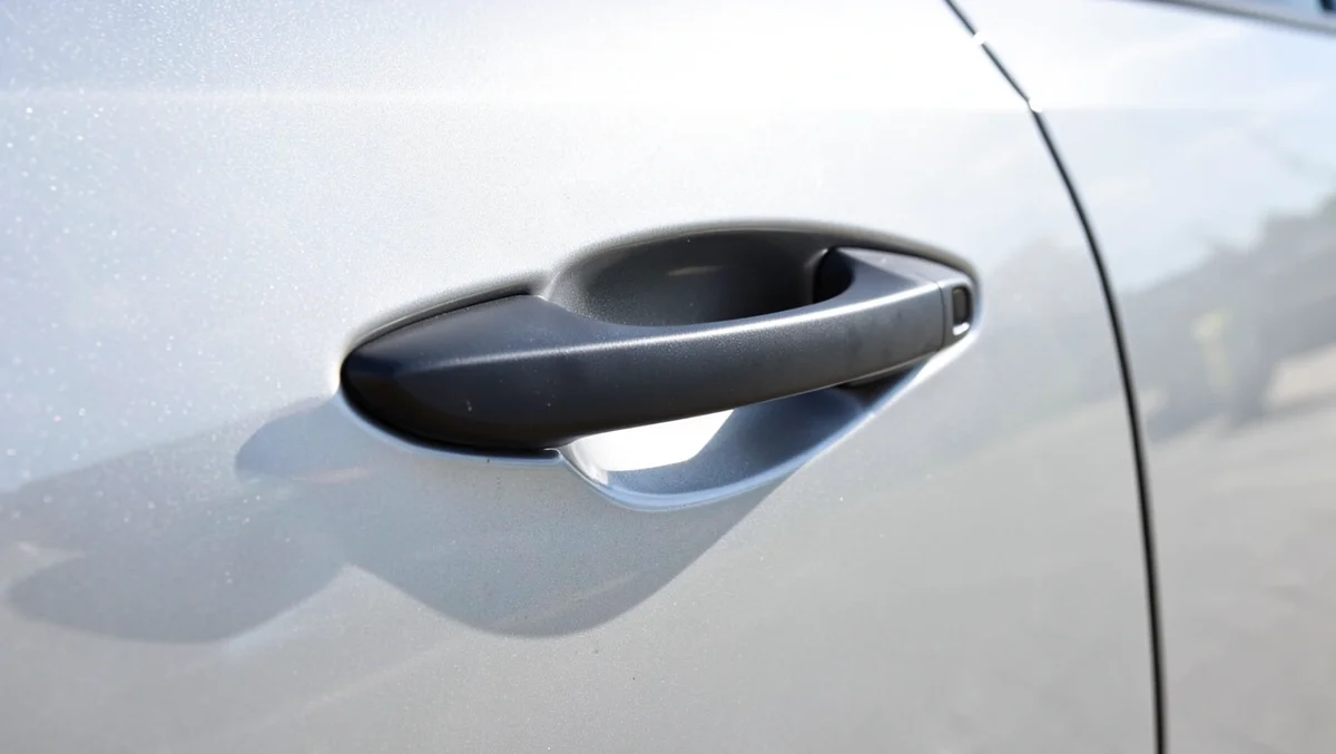 Close-up of a car exterior door handle