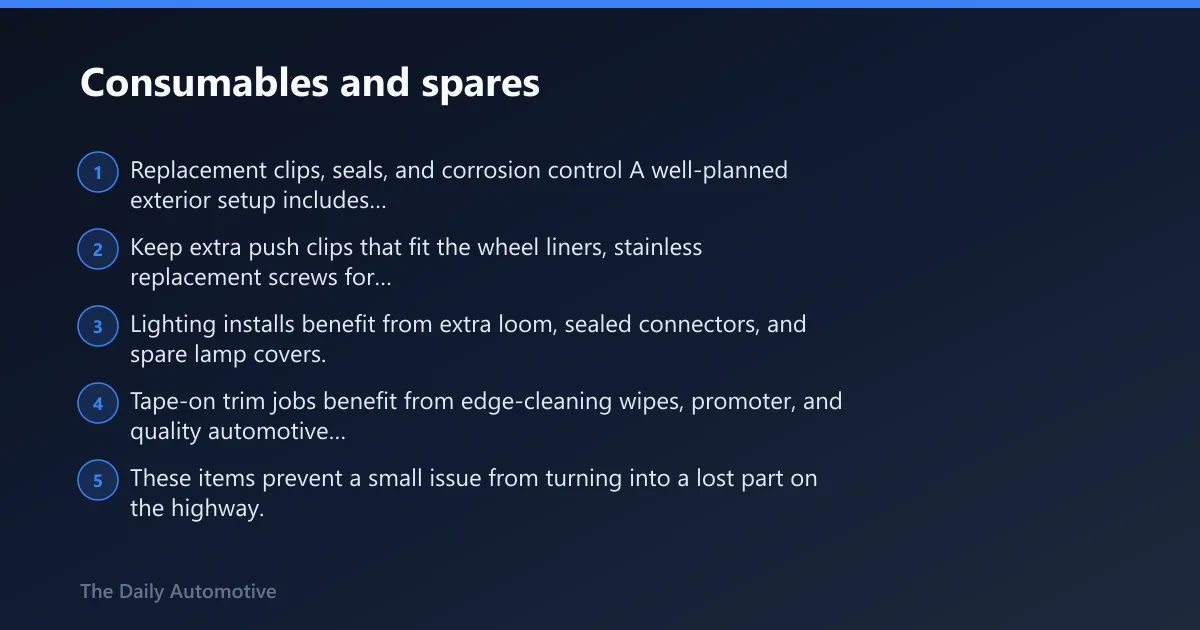 Steps: Consumables and spares