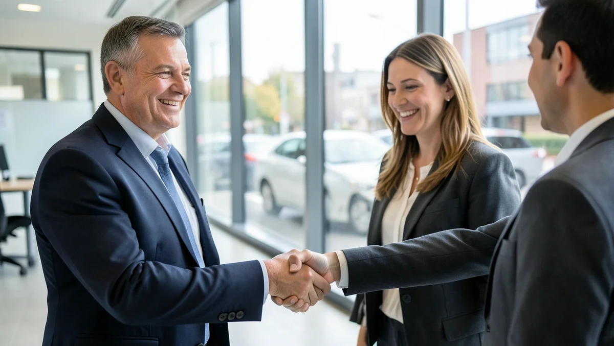 Insurance agent explaining coverage options to a customer in an office