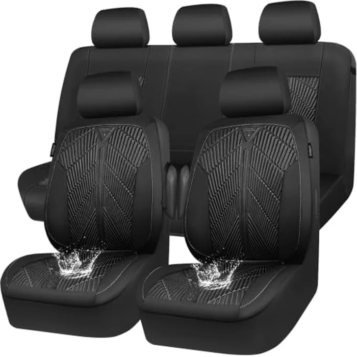 CAR PASS neoprene waterproof full set car seat covers with water beading off the surface