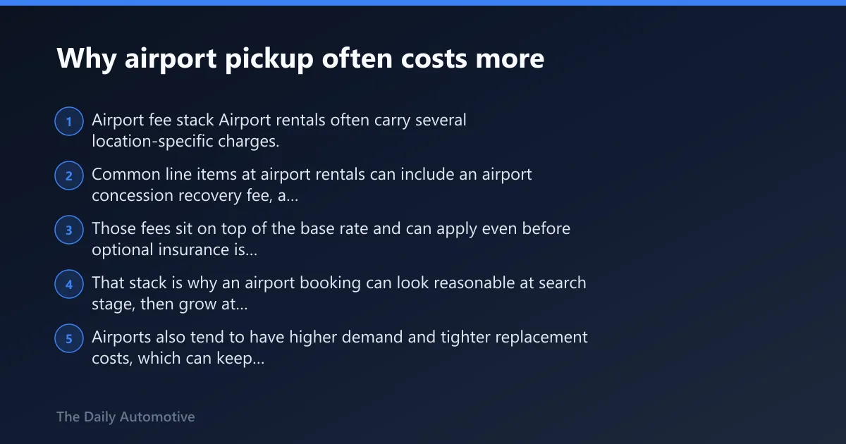 Steps: Why airport pickup often costs more