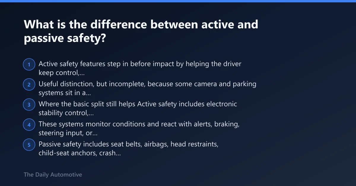Steps: What is the difference between active and passive safety?