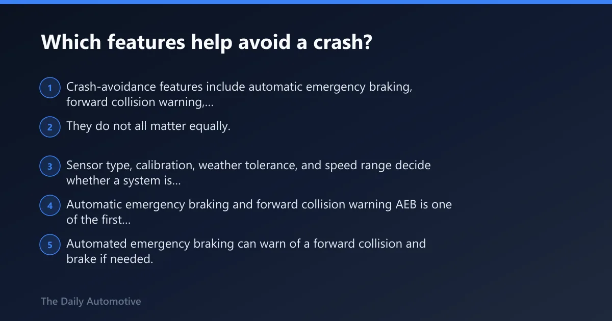 Steps: Which features help avoid a crash?