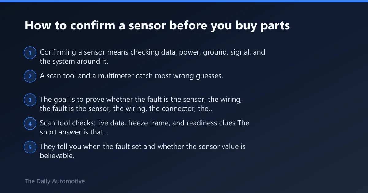 Steps: How to confirm a sensor before you buy parts