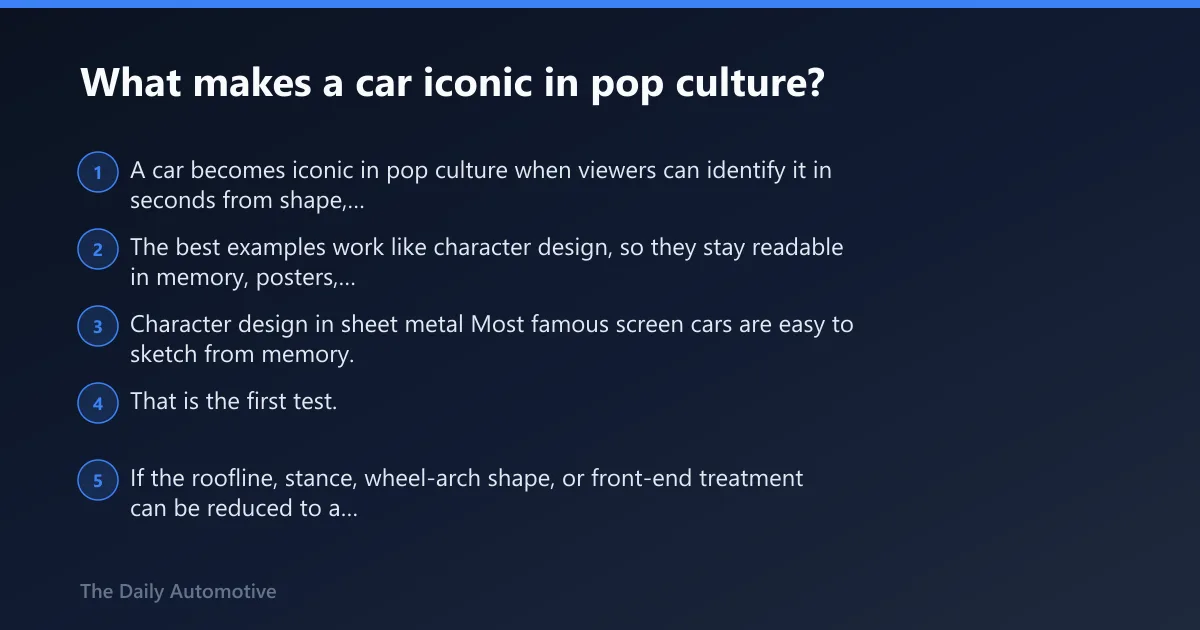 Steps: What makes a car iconic in pop culture?