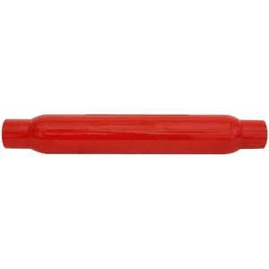 Cherry Bomb 87529 glasspack muffler, red cylindrical body with 2.5 inch inlet and outlet