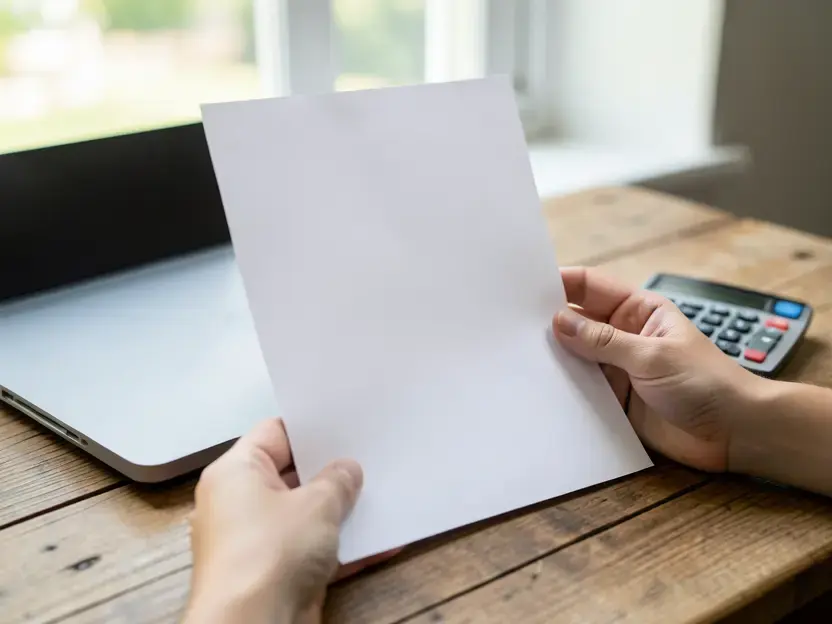 Comparing car insurance quotes and documents with a calculator to find the lowest premium