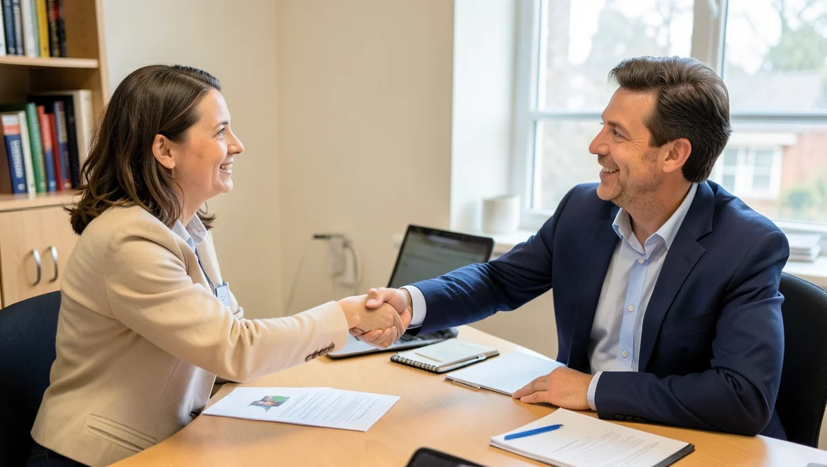 Person meeting with a credit counselor to discuss options after a car repossession