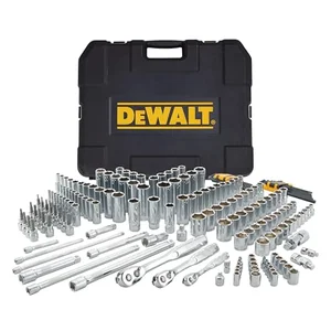 DEWALT 192-piece mechanics tool set with sockets and wrenches in a hard case