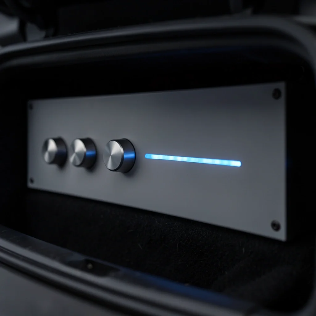 Digital equalizer control panel installed in a car audio system