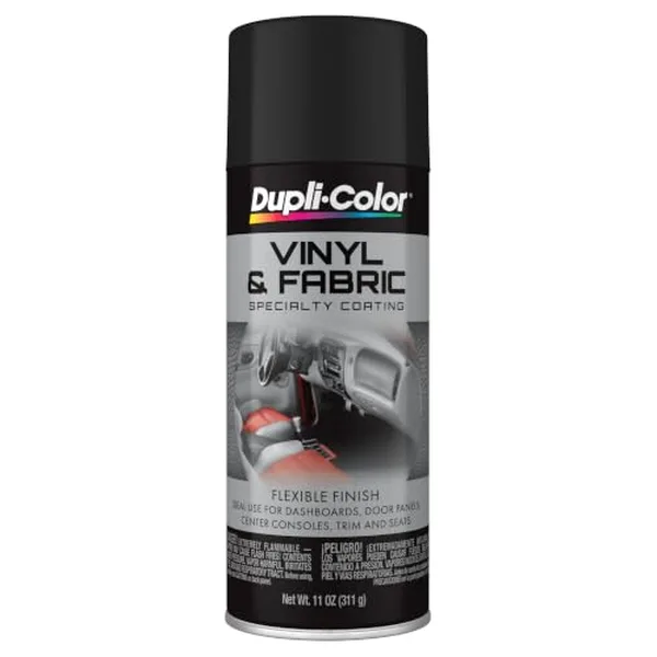 Dupli-Color HVP106 Vinyl and Fabric Coating Spray Paint can, flat black, 11 oz
