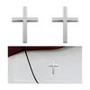 DXNQ 2 PCS Metal Jesus Christ Cross Badge Stickers, 2.5"×1.8"