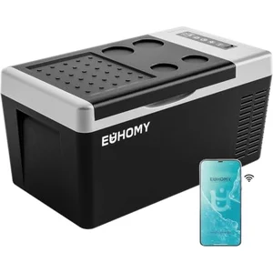 EUHOMY 19QT 12 Volt compressor car refrigerator and freezer with digital display