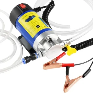 Faitio 12V electric oil extractor pump with battery clamps and hose for removing excess engine oil