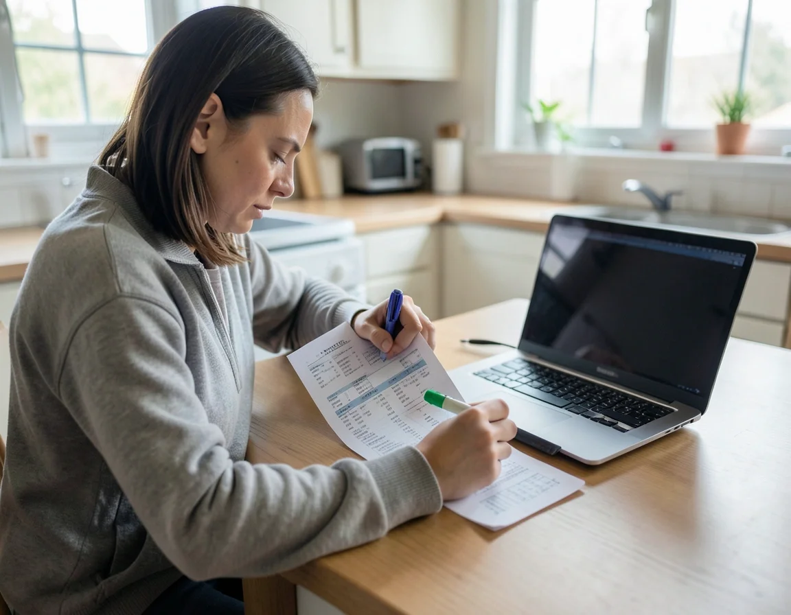 Borrower reviewing a car loan statement to check the finance charge and total cost of the loan