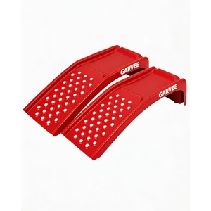 Garvee 8-inch solid steel car ramp set, 8000 LBS capacity, red powder-coated pair