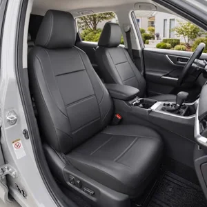GIANT PANDA faux leather front seat covers installed in a Nissan, sized for the 2016 Altima