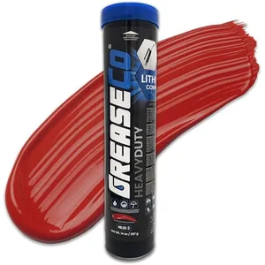 GreaseCo Red and Tacky NLGI 2 lithium complex grease tube for wheel bearings