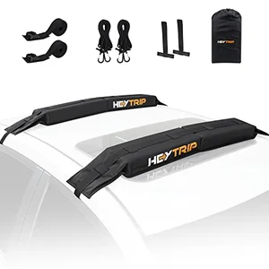 HEYTRIP universal soft roof rack pads with tie-down straps and storage bag for kayaks