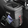 HOTOR Car Trash Can with Lid and Storage Pockets -