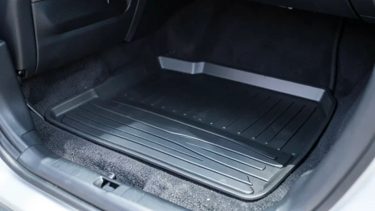 All-weather rubber floor mat installed in a Hyundai Tucson cargo area