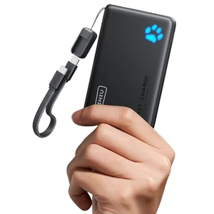 INIU 10000mAh portable charger power bank with detachable cable