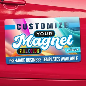 Full color custom car magnet sign for business mounted on a car door