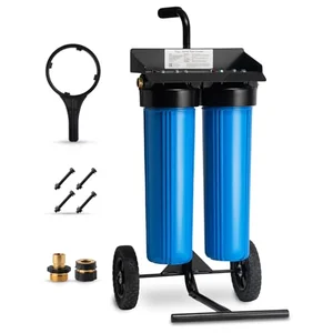 iSpring WGB22BD dual-tank deionized water system on a wheeled cart for spot-free car washing