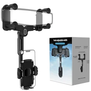 JDHDL rotatable retractable rear view mirror phone mount for car